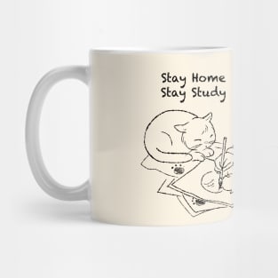 Stay home stay study with cat Mug